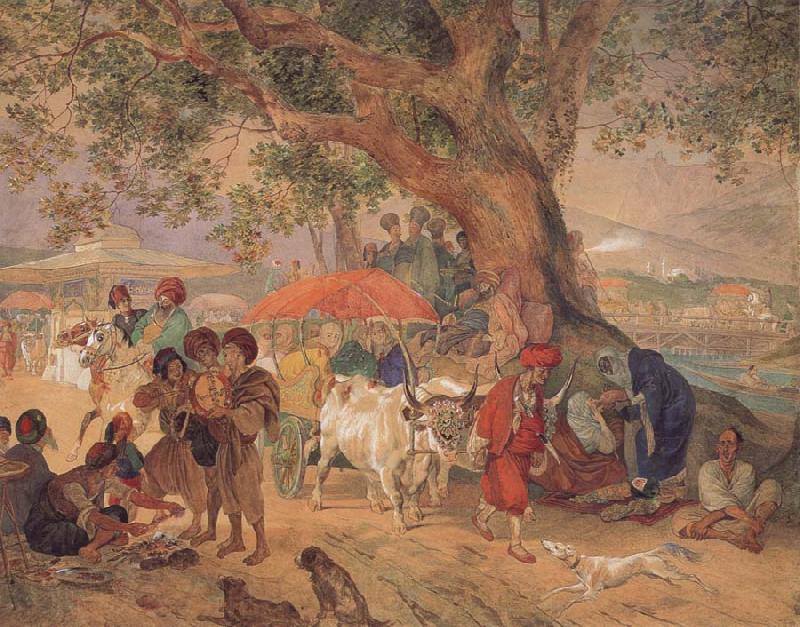 Karl Briullov A Break in the Journey,Near Constantinople Spain oil painting art